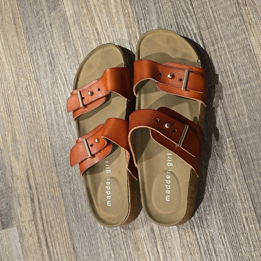Madden Girl Women's Brown Slides‎ Sandals Size 6.5​ - Picture 3 of 9